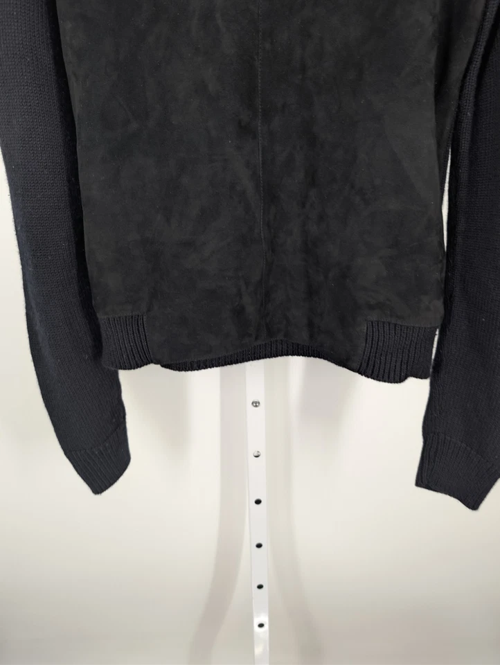 Suéter Hermes Margiela Era Y2K Anos 90 Passarela Cashmere Seda Couro de Cabra Camurça Corpo - Imagem 4 de 4