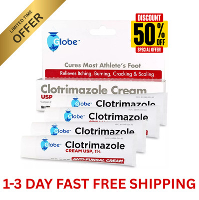 5 Pack Anti-Fungal Cream Cure Athletes Foot, Jock Itch,Compare to Lotrimin AF 1%