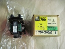 Allen Bradley 700-C200A2 Ser B Type C AC Relay, 240V, 2 Pole 2NO, NEMA Open, NOS