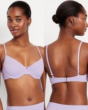 Old Navy Women  s Textured Underwire Balconette Swim Top Lavender Aura Size XS