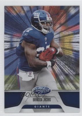 2011 Certified Platinum Blue 5/100 Brandon Jacobs #97 0b0