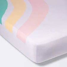 Fitted Crib Sheet Large Rainbow - Cloud Island