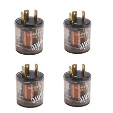 4 pcs 12V 3 Pin Electronic LED Flasher Relay Round Heavy Duty Electronic Turn...