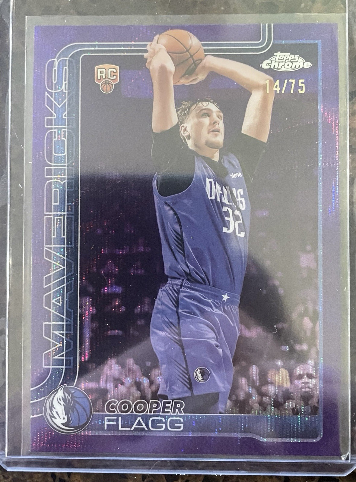 2025-26 Topps Chrome Cooper Flagg #251 RC Purple Pulsar Refractor /75 Mavericks
