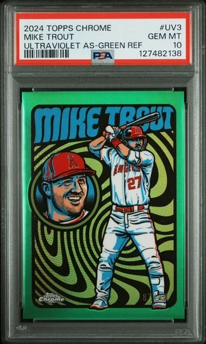 2024 Topps Chrome Ultraviolet All-Stars Green /99 Mike Trout PSA 10 SSP Anglels