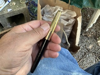 Parker Vintage 61 Black Fountain Pen 14k Good Nib No Reserve