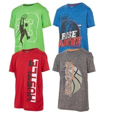 Boys T Shirts - Youth Big Kids Active Athletic Workout Sports Basketball Grap...