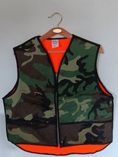 Vintage Camouflage Blaze Vest Reversible Made In USA size Large