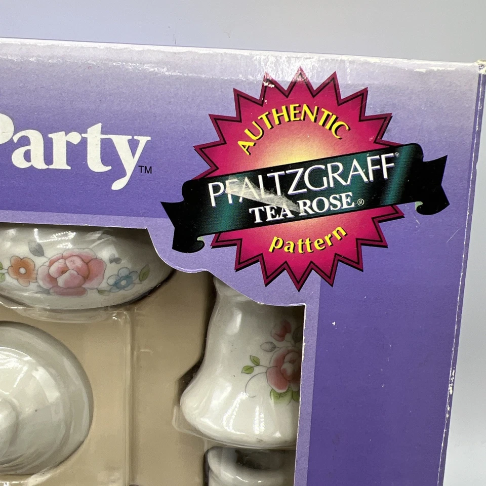 Juego de platos de juego Tootsietoy Pfaltzgraff Tea Rose China Tea Party de colección 1997 Foto 2 de 4