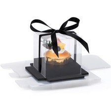 Clear Cupcake Boxes, 12pcs 3.5 Inch Plastic Individual Cupcake Containers Hol...