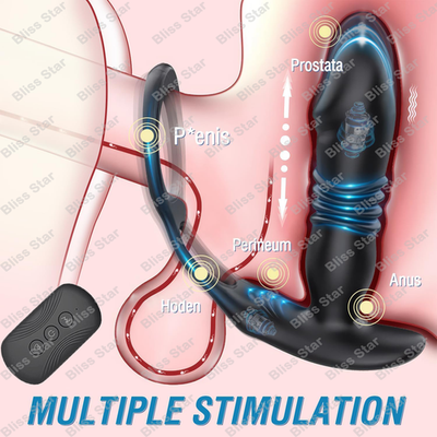 Male Prostate Massager Vibrator Thrusting Anal Butt Plug Dildo Sex Toys for  Men