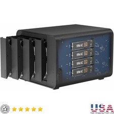 8-Bay Hybrid HDD NVMe SSD Enclosure USB 3.2 10Gbps Tool-Free Backup Storage