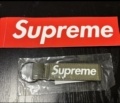 Supreme Webbing Keychain Light Olive FW20 Rare Box Logo Accessory