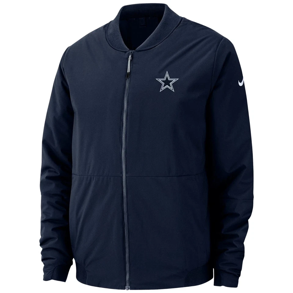 Nuevo DALLAS COWBOYS NFL FÚTBOL AMERICANO HOMBRES Grande Nike Escudo Lateral Chaqueta Bomber Nueva con Etiquetas Foto 2 de 4
