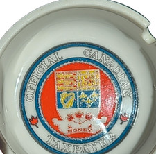 Vintage Canada Ashtray Ceramic Official Canadian Taxpayer Change Holder