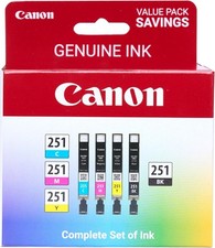 Canon CLI-251 BK/CMY 4PK Compatible to MG6320, iP7220, MG5420, MX922, MG7120, MG