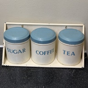 Vintage Blue and White Canister Set | eBay
