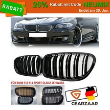 K�HLERGRILL NIEREN DOPPELSTEG F�R BMW F10 F11 SPORT GLANZ SCHWARZ 51137412327 DE