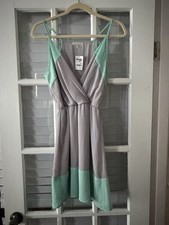 NWT Charlotte Russe Women’s XS Gray Mint Green Sleeveless Mini Dress | SKU 0255
