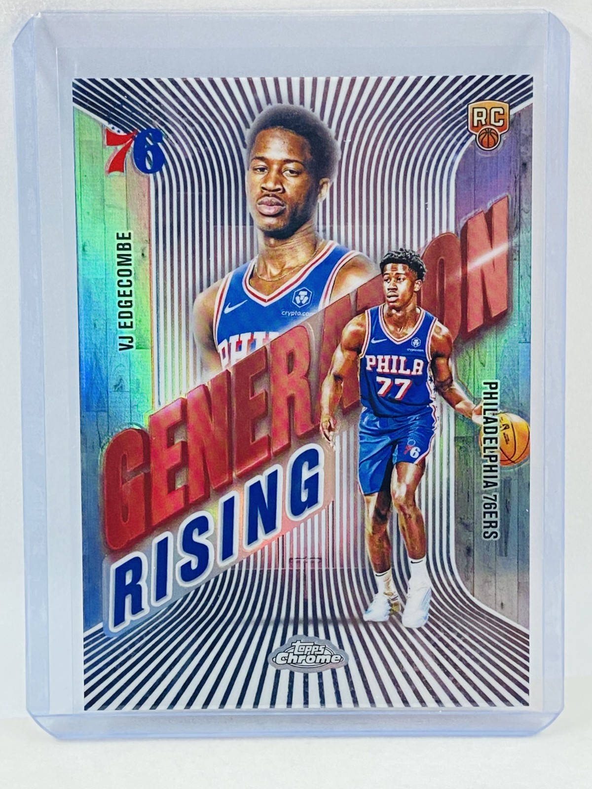 2025-26 Topps Chrome VJ Edgecombe RC Generation Rising Refractor GR-3