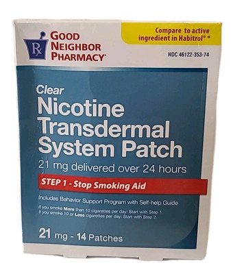 1 × GNP STEP 1  Nicotine Transdermal System Patch 21 mg  14 PATCHES  EXP : 06/26