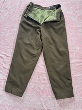 70s LINED VINTAGE GREEN WOOL HIGH WAIST PLEATED PANTS MENS WOMENS SMALL