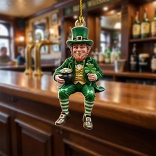 St Patrick s Day Leprechaun Acrylic Ornament, Irish Lucky Charm Hanging