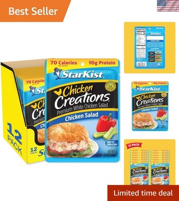 Healthy Chicken Salad Pouches, 2.6 oz | Pack of 12 | Low-Calorie Snack Option