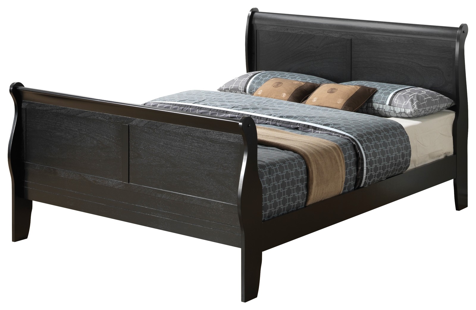 Elegant Black Traditional Bed Frame