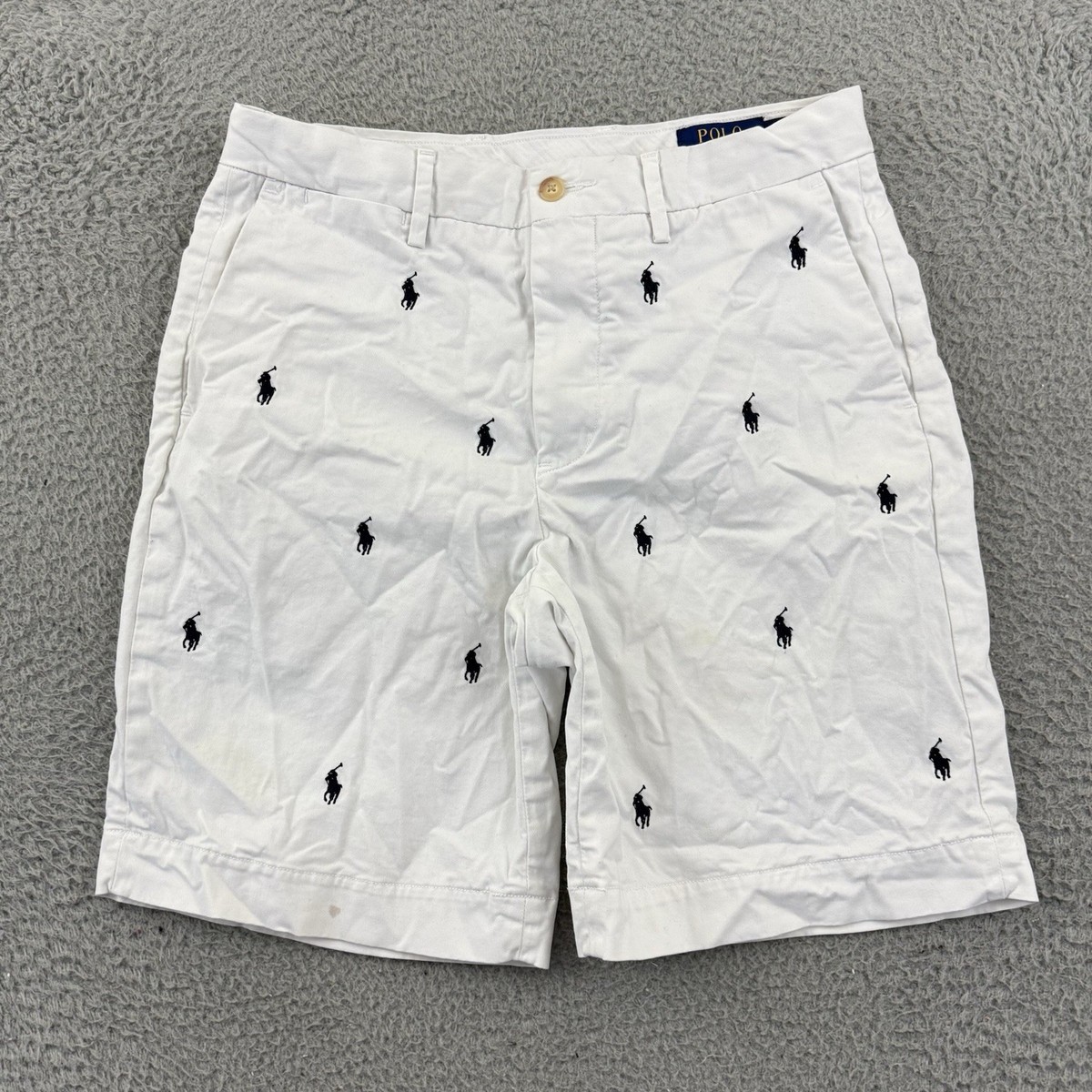 Polo Ralph Lauren Chino Shorts Mens 29 White Stretch Classic Fit
