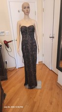 Windsor Strapless  Faux-Snakeskin Maxi Dress in Brown And Gold