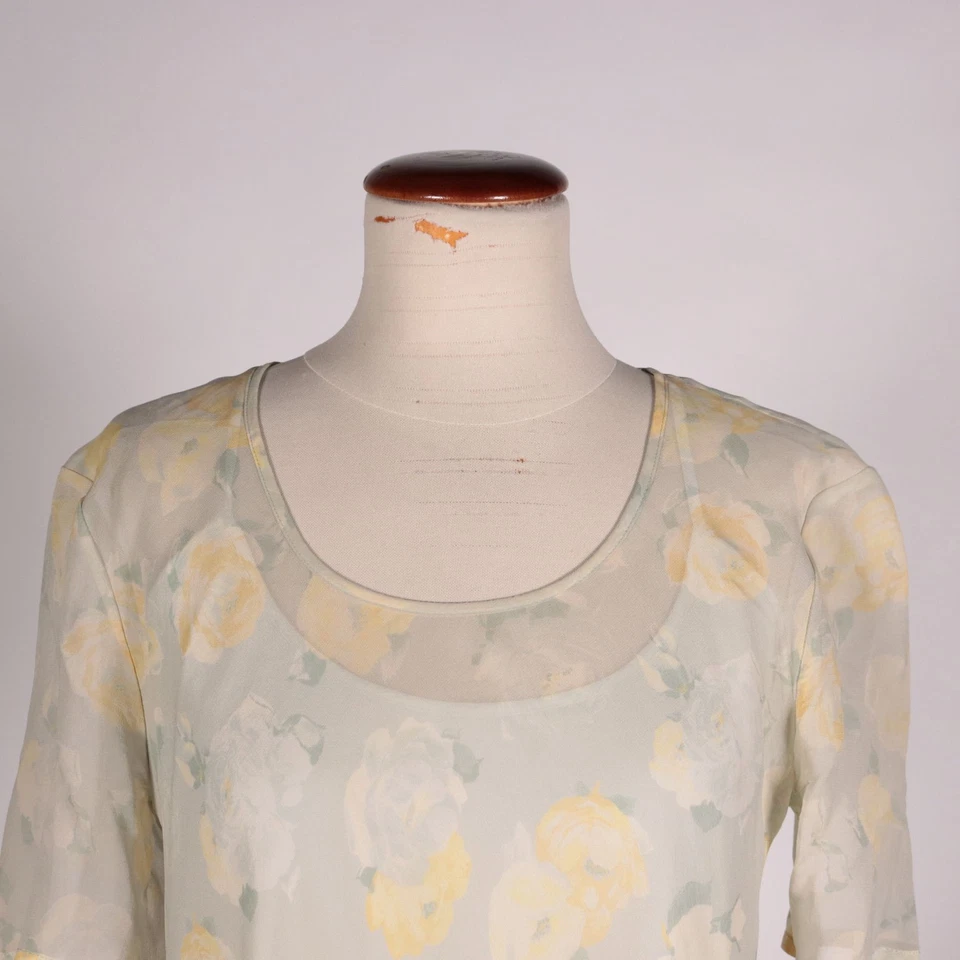 Винтажное платье Les Copains цветной шелк размер США 12 Италия 1990-е - Изображение 2 из 4