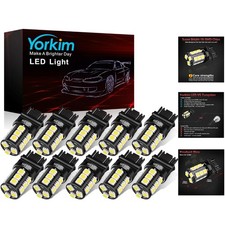 Pack of 10 Super Bright 3157 LED Bulbs for Brake Reverse Lights 6500K White