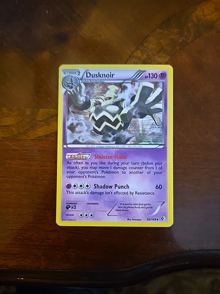 Dusknoir 63/149 - Pokemon Boundaries Crossed Holo Rare Card