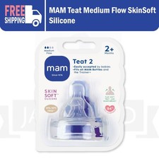MAM Medium Flow Sauger 2er Pack SkinSoft Silikon Babyflasche Brustwarzen