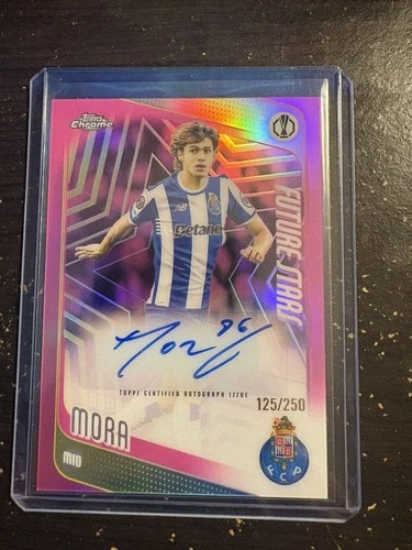 2025-26 Topps Chrome UEFA Club Rodrigo Mora Future Stars Pink Auto /250