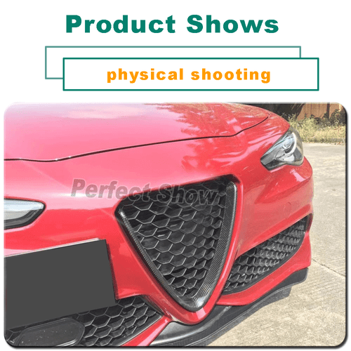 Parrilla emblemática de carbono para Alfa Romeo Giulia Sport & Quadrifoglio - Imagen 4 de 13