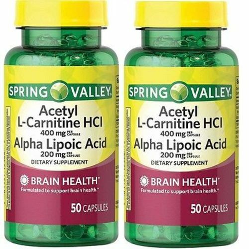 2pk Spring Valley Acetyl LCarnitine HCI Alpha Lipoic Acid 50 Capsules