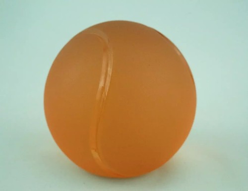 La Murrina Pair paperweights Murano glass sandblasted orange Tennis balls 1900 - Picture 20 of 24