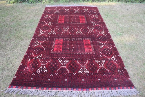 5x8 Antique Turkmen Parda Design Rug, Afghan Hand-made Traditional Bedroom Rug