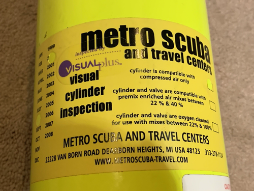 LUXFER SCUBA CYLINDER (L6X) $100 SEE PICS FOR TECHNICAL SECS - Picture 10 of 12