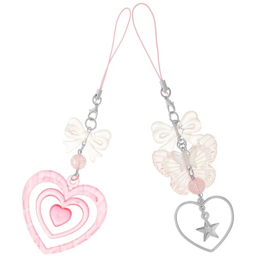 2 Pcs Love Bow Mobile Phone Chain Cute Accessories Charms Aesthetic - 第 12/12 張圖片