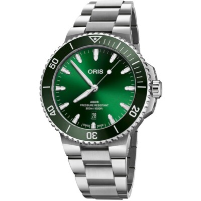 Oris Aquis Date 43.5mm Green Dial Men's Watch 01 733 7789 4157-07 8 23 04PEB