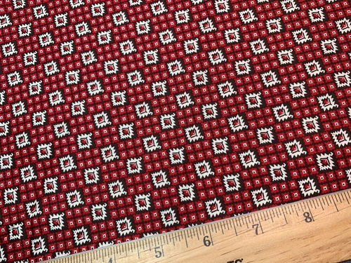 1800s /Civil War Repro Fabric Free Spirit Red Black Nebraska Museum Reprint FQ - Picture 3 of 5