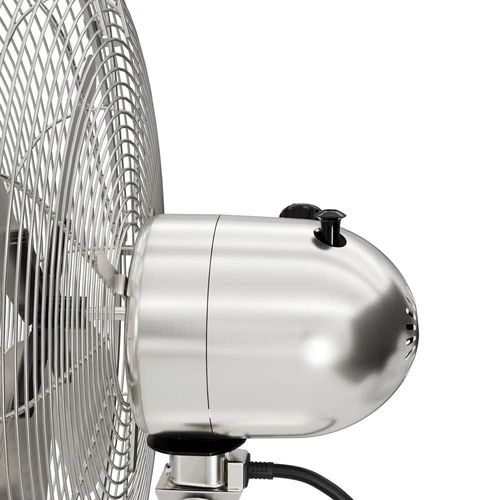 16" Brushed Nickel Retro Oscillating Pedestal Fan 3 Speed Adjustable Ventilation - Picture 2 of 9