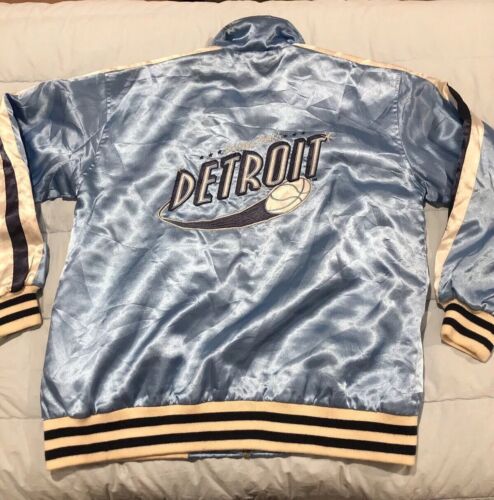 Giacca bomber uomo Detroit Street Ball basket vintage Steve & Barrys raso taglia M - Foto 2 di 15