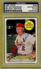 PSA/DNA Certified  Red Schoendienst Autographed 1969 Topps Card Baseball HOF