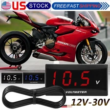 12V Digital LED Display Voltmeter Voltage Gauge Panel Meter For Car Motorcycle 