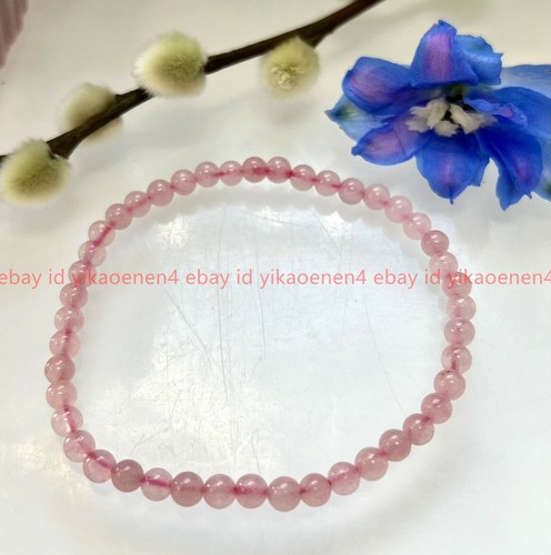 Wholesale Lot 6 Pcs Natural Rose Quartz 4mm Crystal Stretch Bracelet 7.5” - Picture 10 of 12