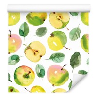10M Vlies Tapeten Rollen KüChe Obst ÄPfel Kerne BläTter Essen Aquarell Xxl 1665